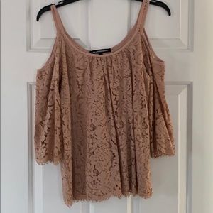 White House Black Market blush lace top. EUC